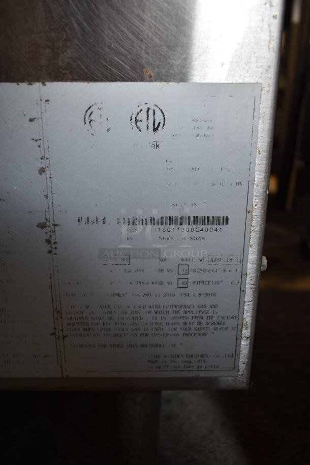 Cook Rite ATSP-18 Stainless Steel Commercial Countertop Natural Gas Powered Single Burner Stock Pot Range. - Image 9 of 9