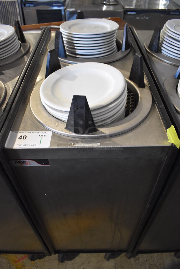 APW Wyott ML2-10 Stainless Steel Commercial 2 Well Plate Dispenser w/ 9" Plates on Commercial Casters. 15.5x301x42 - Image 1 of 6