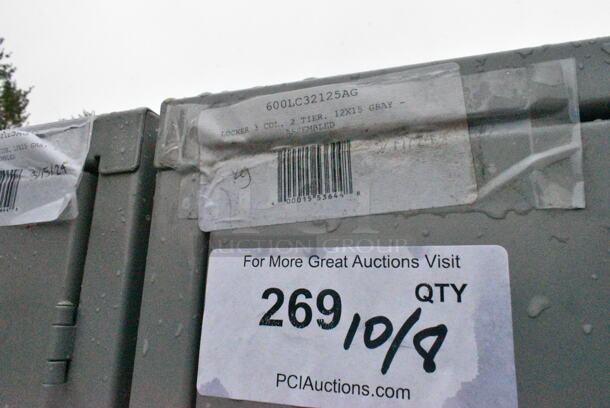 BRAND NEW SCRATCH AND DENT! Regency 600LC32125AG Space Solutions Gray 36" x 15" x 78" 3 Wide, 2 Tier Locker - Assembled  - Image 6 of 6