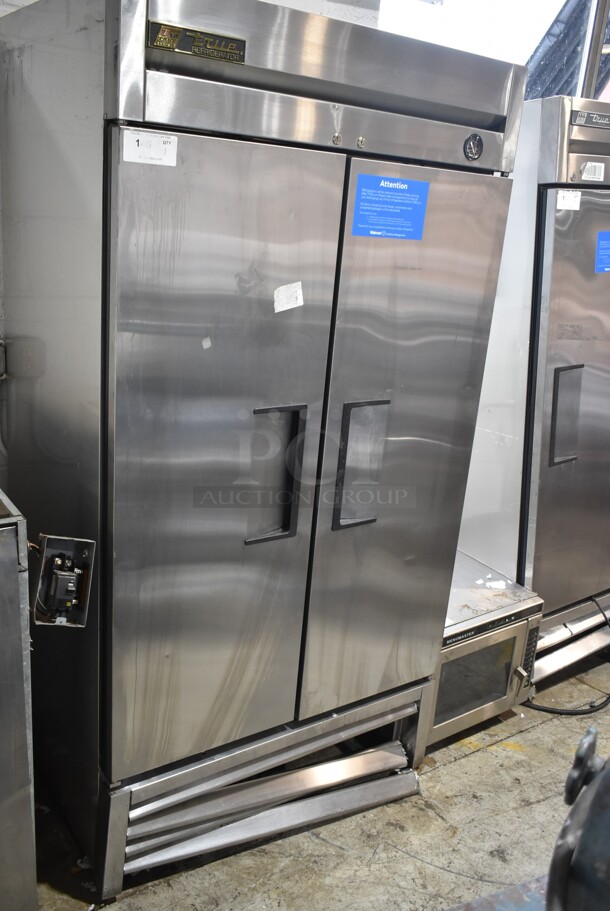 2016 True T-35 Stainless Steel Commercial 2 Door Reach In Cooler w/ Poly Coated Racks. 115 Volts, 1 Phase. Tested and Working! - Image 1 of 5