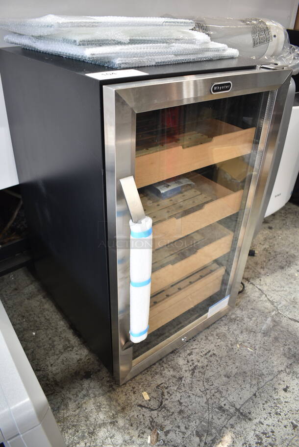 BRAND NEW SCRATCH AND DENT! Whynter CHC-421HC 4.2 cu.ft. Cigar Cabinet Cooler and Humidor with Humidity Temperature Control and Spanish Cedar Shelves. 115 Volts, 1 Phase. Tested and Working! - Image 3 of 6