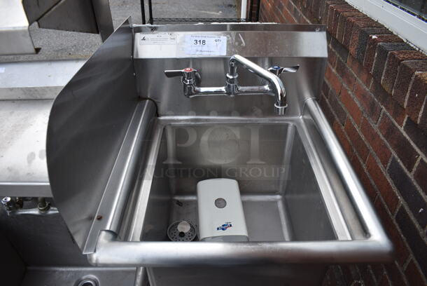 Stainless Steel Commercial Single Bay Sink w/ Insinkerator Badger Garbage Disposal, Faucet, Handles and Left Side Splash Guard. 19x22x44. Bay 14x16x10 - Image 3 of 4