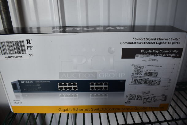 3 Various BRAND NEW IN BOX! Items; TP Link 5 Port Gigabit Desktop Switch, Netgear 8 Port Gigabit Ethernet Unmanaged Switch and Netgear 16 Port Gigabit Ethernet Switch. 3 Times Your Bid! - Image 4 of 4