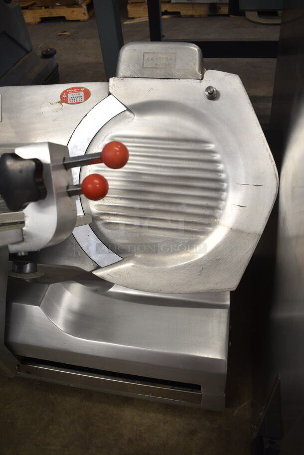 Stainless Steel Commercial Countertop Automatic Meat Slicer w/ Blade Sharpener. 220 Volts, 1 Phase.  - Image 2 of 8