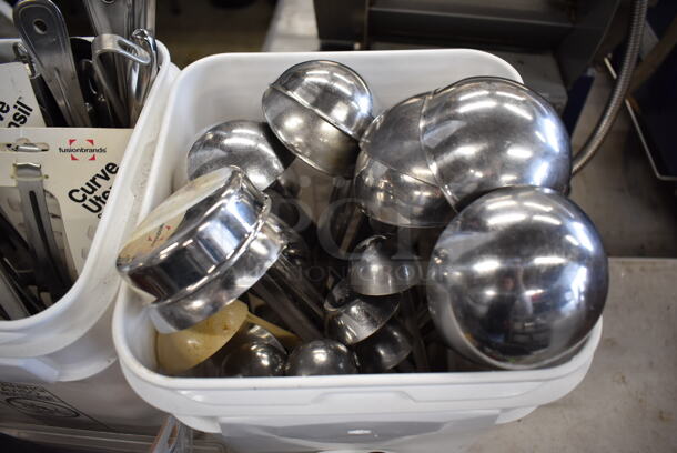 ALL ONE MONEY! Lot of 8 Bins of Various Utensils Including Scoopers, Ladles, Knives. - Image 8 of 8