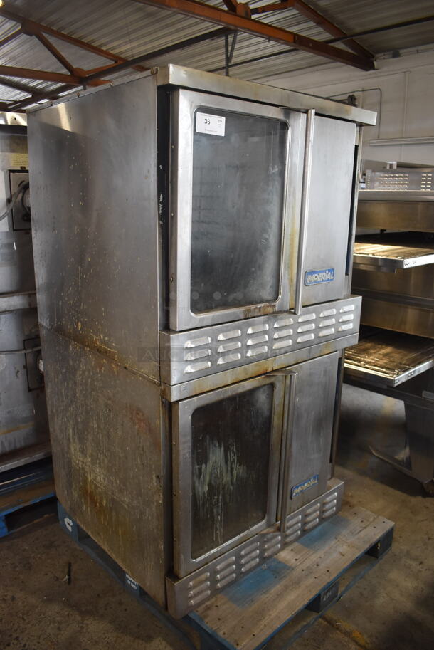 2 Imperial Commercial Stainless Steel Natural Gas Powered Double Convection Ovens. 115V Controls 2 Times Your Bid! - Image 2 of 7