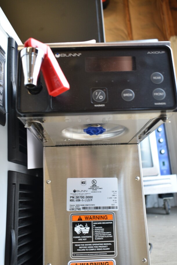 BRAND NEW SCRATCH AND DENT! 2024 Bunn AXIOM-15-3 Stainless Steel Commercial Countertop 38700.0000 Axiom 15-3 Automatic Coffee Brewer with 1 Lower and 2 Upper Warmers. No Brew Basket or Coffee Pot. 120 Volts, 1 Phase.  - Image 6 of 8