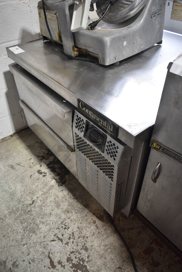 Continental Stainless Steel Commercial 2 Drawer Chef Base on Commercial Casters. Tested and Working! - Image 2 of 5