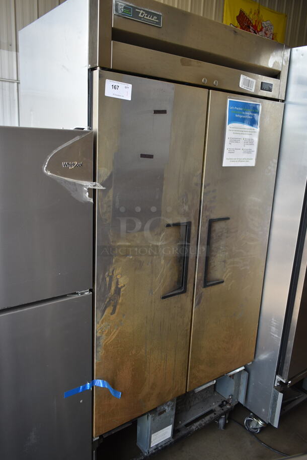 2017 True T-35-HC Stainless Steel Commercial 2 Door Reach In Cooler on Commercial Casters. 115 Volts, 1 Phase. Cannot Test - Unit Trips Breaker - Image 2 of 7
