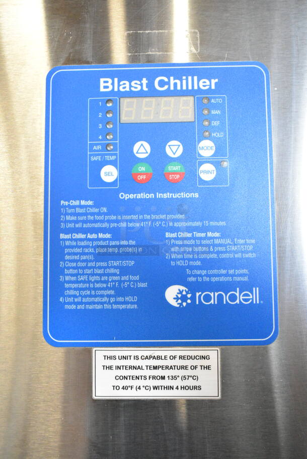 2017 Randell BC-18 Stainless Steel Commercial Blast Chiller w/ 4 Probes. 115/230 Volts, 1 Phase. - Image 3 of 6