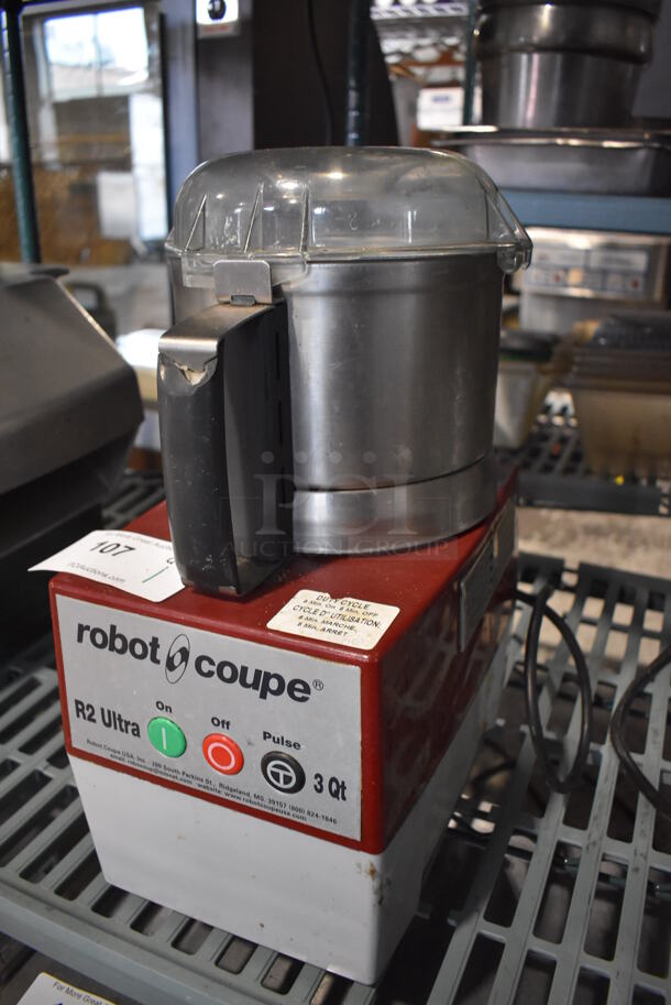 Robot Coupe R2U Metal Commercial Countertop Food Processor w/ Bowl, Lid and S Blade. 120 Volts, 1 Phase. 8x11x17. Tested and Working! - Image 3 of 7