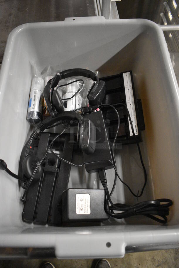 ALL ONE MONEY! Lot of Various Items Including Ink and Drive Thru Headphones in Gray Poly Bus Bin - Image 7 of 7