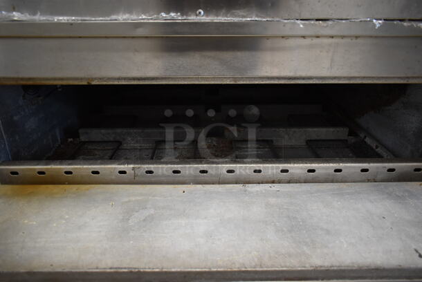 2 Bakers Pride Stainless Steel Commercial Natural Gas Powered Single Deck Pizza Ovens w/ Thermostatic Controls and 1 Deck of Cooking Stones. 208 Volts, 3 Phase. Comes w/ 4 Legs. 2 Times Your Bid! - Image 6 of 7