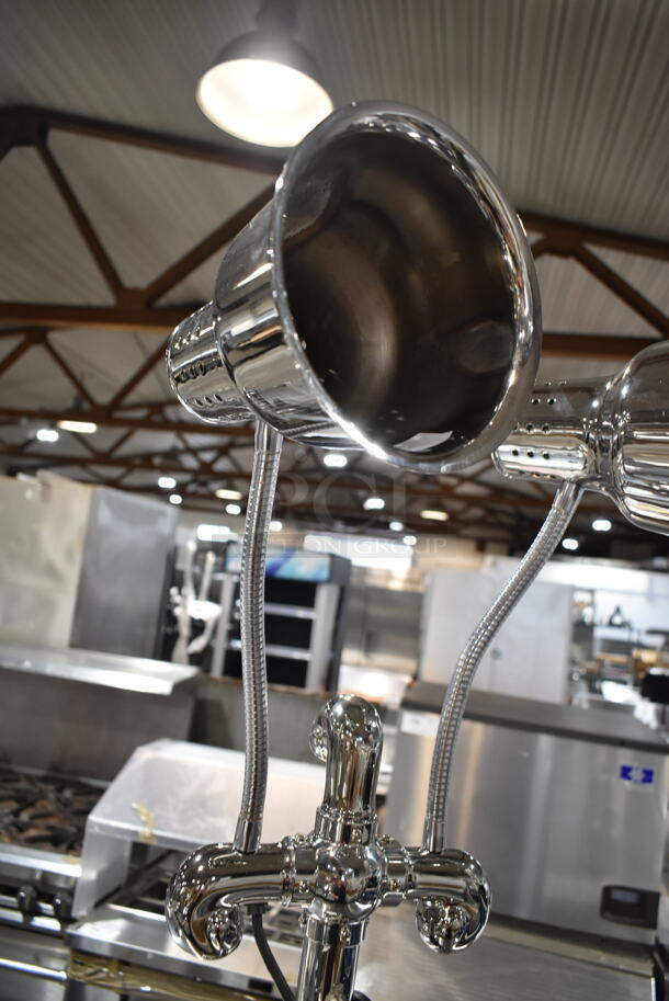 BRAND NEW SCRATCH AND DENT! Hanson DLM Stainless Steel Dual Bulb Warmer. Does Not Include Station.  - Image 3 of 8
