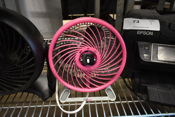 ALL ONE MONEY! Lot of 2 Fans; Pink and Black. Tested and Working! - Image 3 of 4