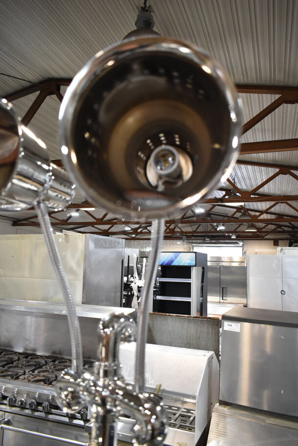 BRAND NEW SCRATCH AND DENT! Hanson DLM Stainless Steel Dual Bulb Warmer. Does Not Include Station.  - Image 4 of 8