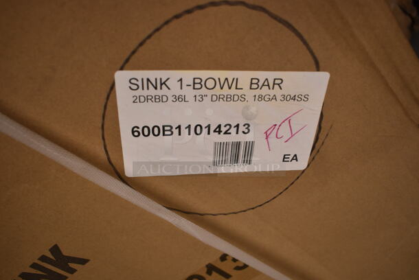 BRAND NEW SCRATCH AND DENT! Regency 600B11014213 Stainless Steel Single Bay Underbar Sink with Two Drainboards.  - Image 3 of 3