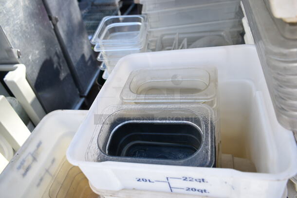 PALLET LOT of Various Items Including White Poly Dough Bins, Clear Poly Bins and Cylindrical Bins - Image 9 of 9