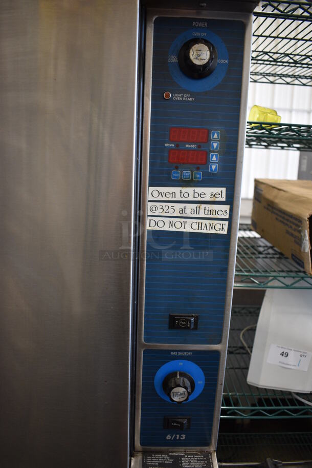 2 Duke 613-G3XX Stainless Steel Commercial Natural Gas Powered Full Size Convection Oven w/ View Through Door, Solid Door and Metal Oven Racks. 38x38x62. 2 Times Your Bid! - Image 6 of 9