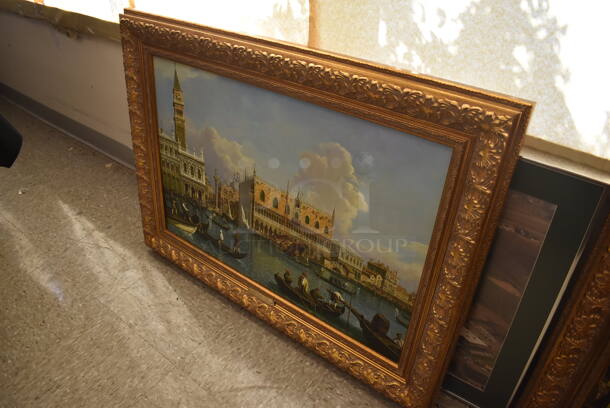 Framed Canvas Painting Reproduction of View of the Bacino di San Marco by Antonio Canaletto From Art Dealer Ed Mero! - Image 3 of 6