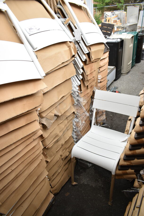 50 BRAND NEW! BFM Seating PH812CWH White Beachcomber Outdoor Dining Height Chair. 50 Times Your Bid! - Image 2 of 5