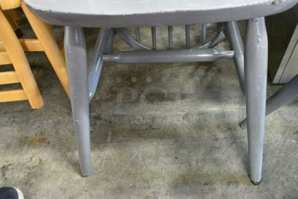 5 Gray Wood Pattern Dining Height Chair. 5 Times Your Bid!  - Image 6 of 7