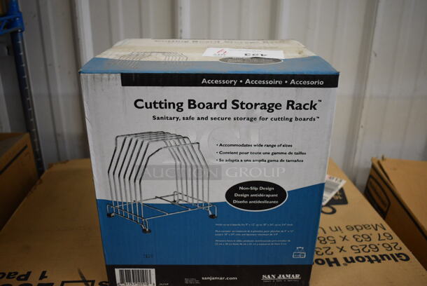 4 BRAND NEW IN BOX! San Jamar Metal Cutting Board Racks. 4 Times Your Bid!