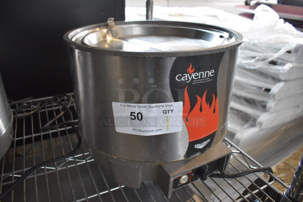 Vollrath Cayenne HS-11 Stainless Steel Commercial Countertop Soup Kettle Food Warmer w/ Lid. Does Not Have Drop In. 120 Volts, 1 Phase. Tested and Working! - Image 2 of 6