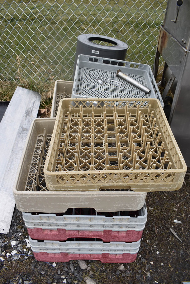 ALL ONE MONEY! Lot of Poly Dish Caddies and Trash Can