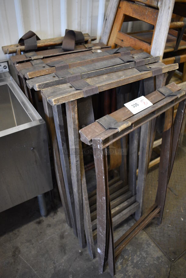 8 Various Wooden Serving Tray Stands. Includes 20x4x34. 8 Times Your Bid! - Image 2 of 3