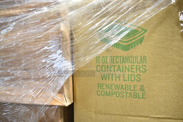 PALLET LOT of 39 BRAND NEW Boxes Including Eco Products EP-RC16 16 oz. PLA Plastic Compostable Rectangular Deli Container and Lid - 300/Case, 8x13 White Freezer #25 Bundle. 39 Times Your Bid!  - Image 3 of 5