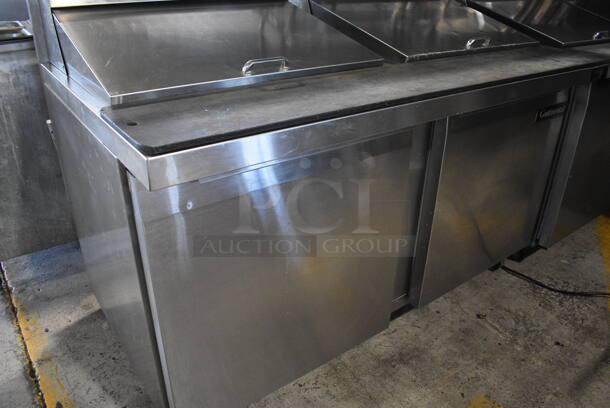 Continental Model SW60-24M Stainless Steel Commercial Sandwich Salad Prep Table Bain Marie Mega Top Bain Marie w/ 2 Over Shelves on Commercial Casters. 115 Volts, 1 Phase. 60x36x72. Tested and Working! - Image 4 of 10