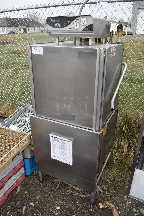 Jackson Stainless Steel Commercial Straight Pass Through Dishwasher. Goes GREAT w/ Lots 354 and 355! 208-240 Volts. 32x30x65 - Image 2 of 6