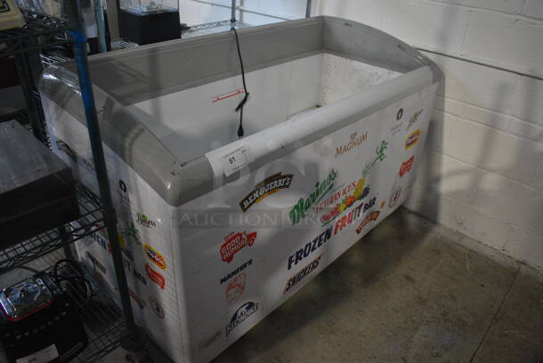Excelente Metal Commercial Open Freezer on Commercial Casters. 59x28x36. Tested and Working!