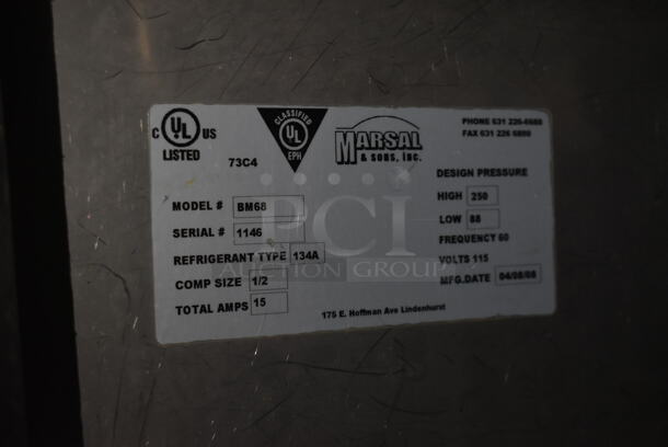 Marsal BM68 Stainless Steel Commercial Prep Table w/ Drop In Bins and Cutting Board on Commercial Casters. 115 Volts, 1 Phase. Tested and Working! - Image 5 of 8