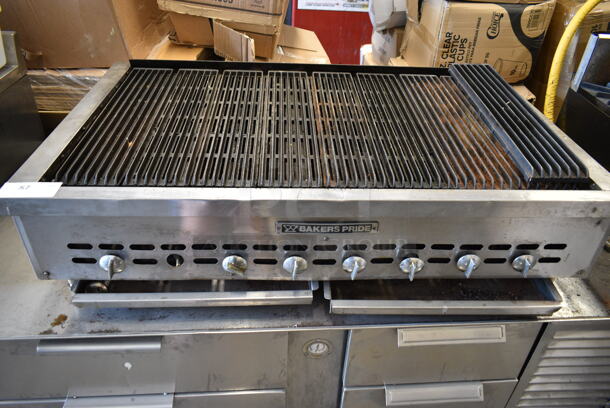 Bakers Pride XX8 Stainless Steel Commercial Countertop Natural Gas Powered Charbroiler Grill.  - Image 1 of 4