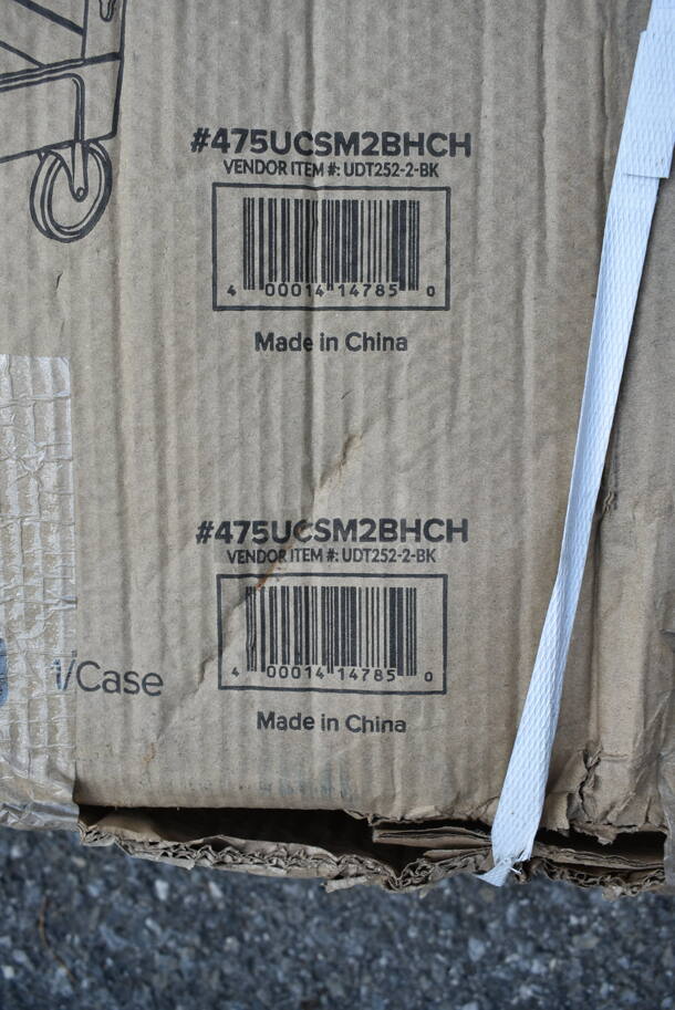 BRAND NEW SCRATCH AND DENT! Choice 475UCSM2BHCH Medium Black 2-Shelf Utility Cart - 34 1/2" x 16 1/2" x 32 1/2" - Image 3 of 3