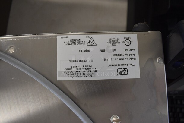2014 Duke Model CSW-2-T-AM Stainless Steel Commercial Countertop 2 Well Food Warmer. 120 Volts, 1 Phase. 17.5x15.5x11. Tested and Working! - Image 4 of 5