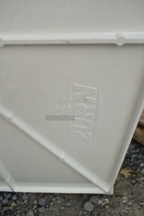 BRAND NEW SCRATCH AND DENT! Zurn Elkay Z1996-36-AW White Composite Mop Sink with Drain Shelf - 36" x 24" x 10". See Pictures For Crack.  - Image 5 of 5