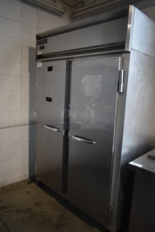 2018 Continental 2F Stainless Steel Commercial 2 Door Reach In Freezer w/ Poly Coated Racks on Commercial Casters. 115 Volts, 1 Phase. Tested and Working! - Image 1 of 8
