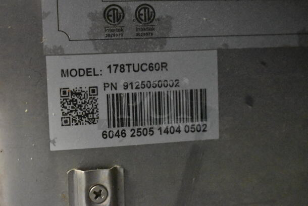 Avantco 178TUC60R Stainless Steel Commercial 2 Door Undercounter Cooler on Commercial Casters. 115 Volts, 1 Phase. Tested and Powers On But Does Not Get Cold
 - Image 6 of 8