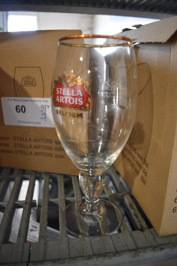 3 BRAND NEW IN BOX! Stella Artois Beer / Wine Glasses. 4x4x8.5. 3 Times Your Bid!  - Image 2 of 3