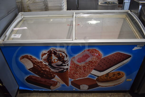 Fricon THG 8 SGI Metal Commercial Novelty Ice Cream Freezer Merchandiser on Commercial Casters. 115 Volts, 1 Phase. 60x25x38.5. Tested and Working! - Image 1 of 8