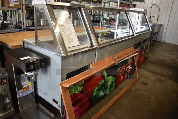 Duke Stainless Steel Commercial Subway Sandwich Make Line Prep Line w/ Lowering Sneeze Guards. 146x38x58 - Image 2 of 9