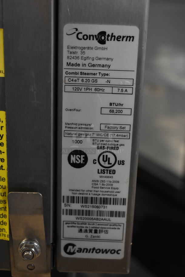 Convotherm  C4eT 6.20 GS Stainless Steel Commercial Natural Gas Powered Combi Convection Oven w/ View Through Door and Metal Oven Racks. 68,200 BTU. - Image 9 of 9