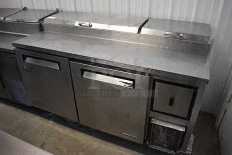 Turbo Air Model TPR-67SD Stainless Steel Commercial Pizza Prep Table on Commercial Casters. 115 Volts, 1 Phase. 67x33x44. Tested and Working!