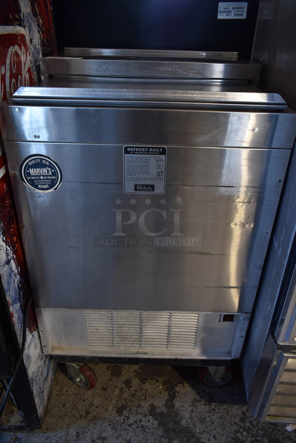 Perlick 8340UL Stainless Steel Commercial Back Bar Bottle Cooler w/ Sliding Lid on Commercial Casters. 115 Volts, 1 Phase. Tested and Powers On But Does Not Get Cold - Image 2 of 6