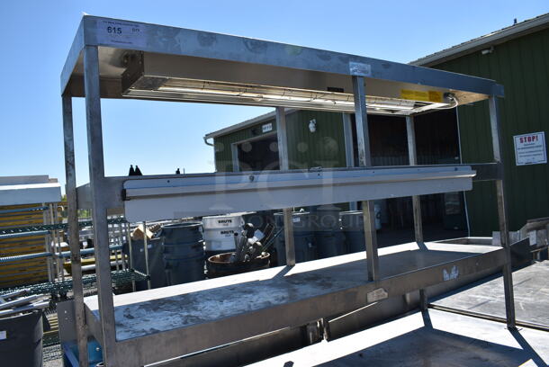 Stainless Steel Table w/ 3 Over Shelves, Warming Strip and Check Order Holding Rod on Commercial Casters. 62x29x73 - Image 5 of 6