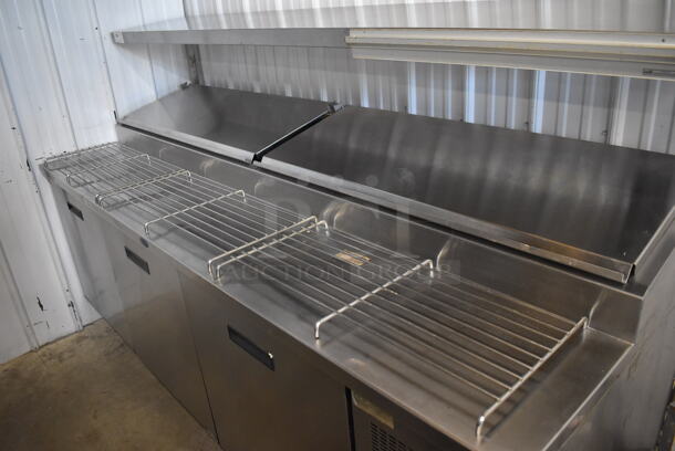 Randell 8395N Stainless Steel Commercial Pizza Prep Station w/ Over Shelf on Commercial Casters. 115 Volts, 1 Phase. 95x35x57. Picture of the Unit Before Removal Is Included In the Listing. Tested and Working! - Image 3 of 10