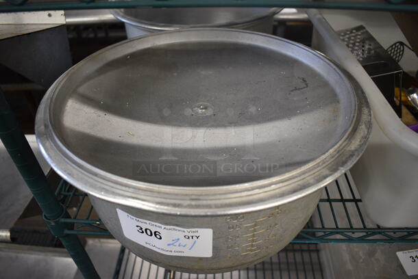 2 Metal Bowl Inserts for Rice Cooker w/ 1 Lid. 16x16x7. 2 Times Your Bid! - Image 3 of 3